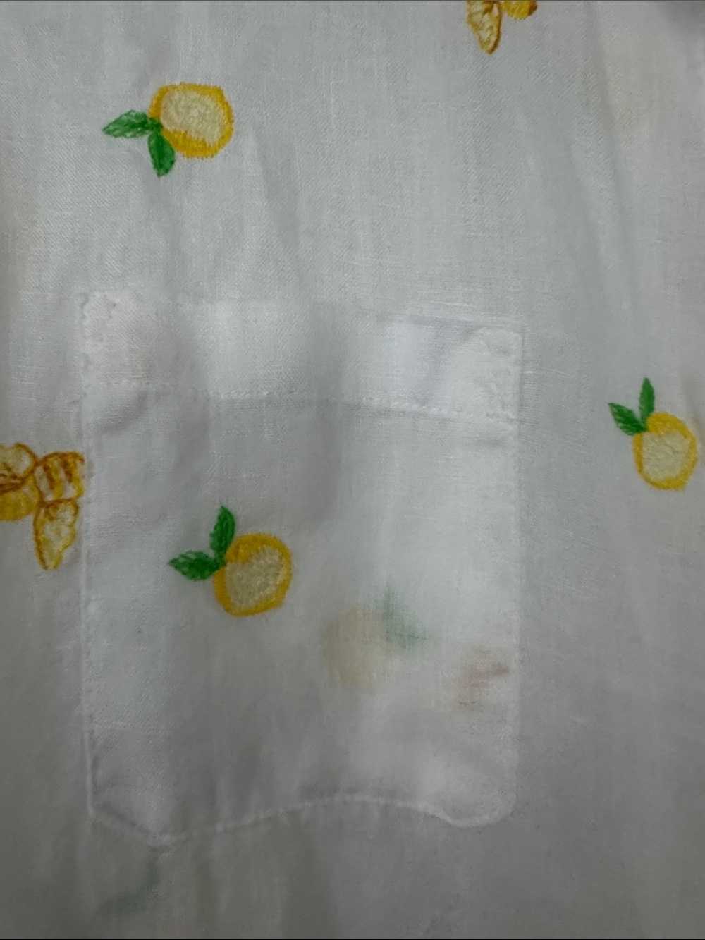 Lilly Pulitzer White Sheer Button-Up Blouse with Yellow Lemon Print - Picture 3 of 3